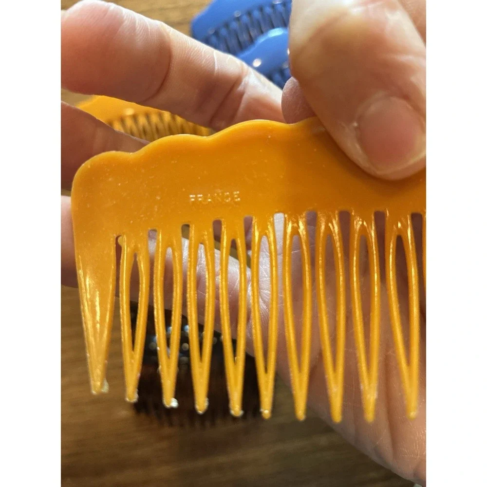 Lot Vintage Hair Combs France Plastic